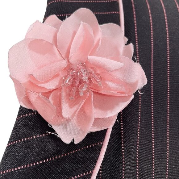 Ruby Rox Pinstripe Blazer Brown Pink Womens Size 13 Preppy Y2K Career Retro - Picture 9 of 12